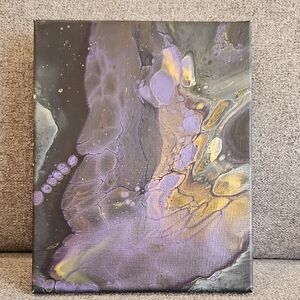 Abstract Purple and Gold Canvas Art